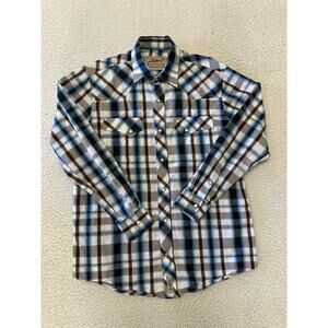 Rafter C Cowboy Collection Mens Long Sleeve Pearl Snap Western Shirt Medium